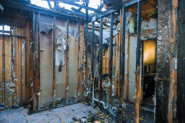Professional Fire Damage Restoration technician working in Glyndon, MD